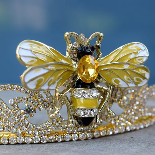タグ付き！Queen Bee ジェリーキャット クイーンビー ハチ 王冠付き Queen Bee Crown, Gold Rhinestone Bumblebee Headband, Yellow Honey