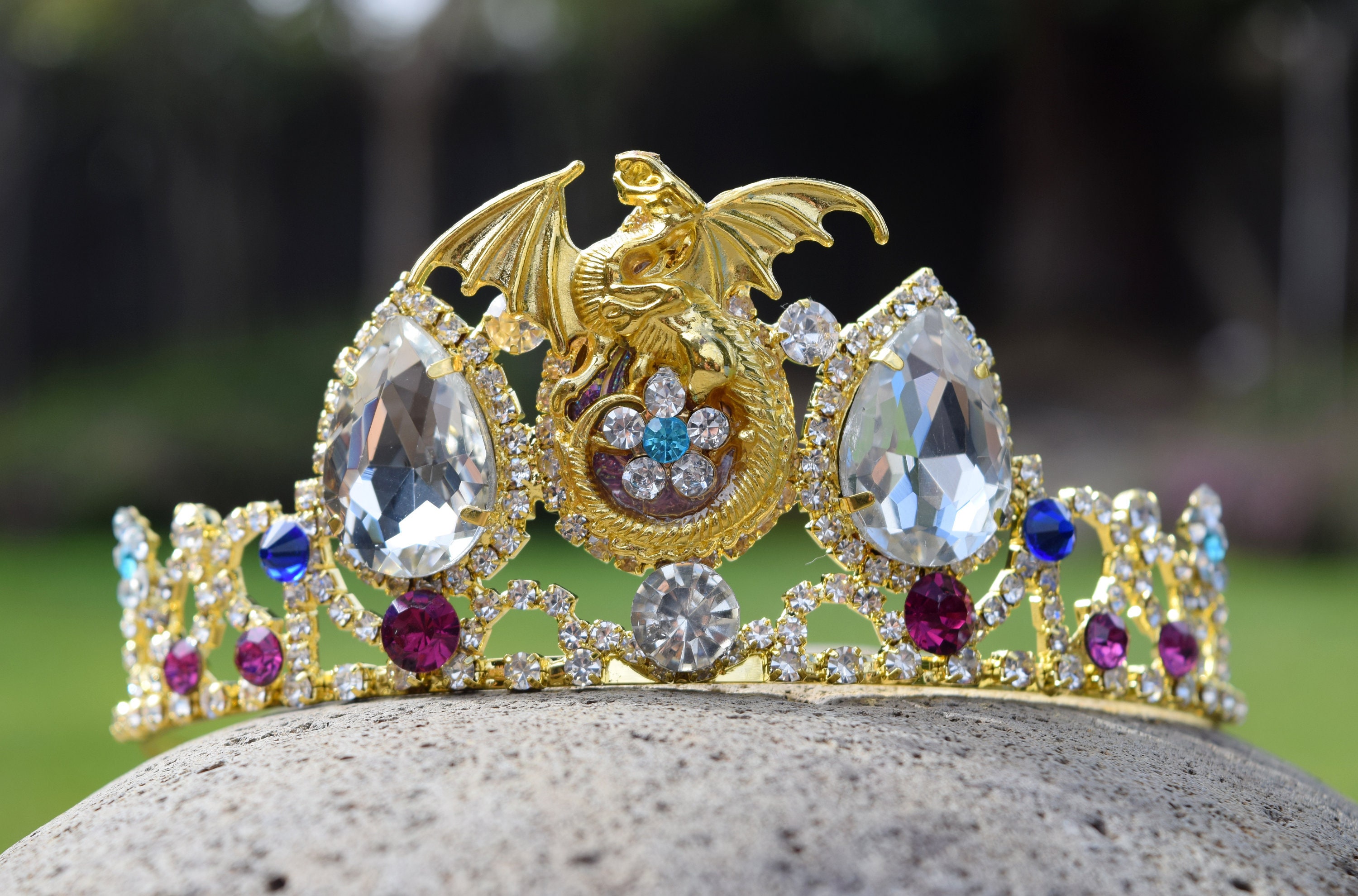 Mal Dragon Tiara Gold Dragon Crown Mal Engagement Costume - Etsy