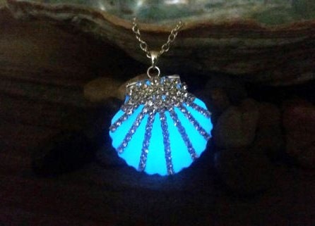  Ariel Seashell Necklace, Glow in the Dark Necklace