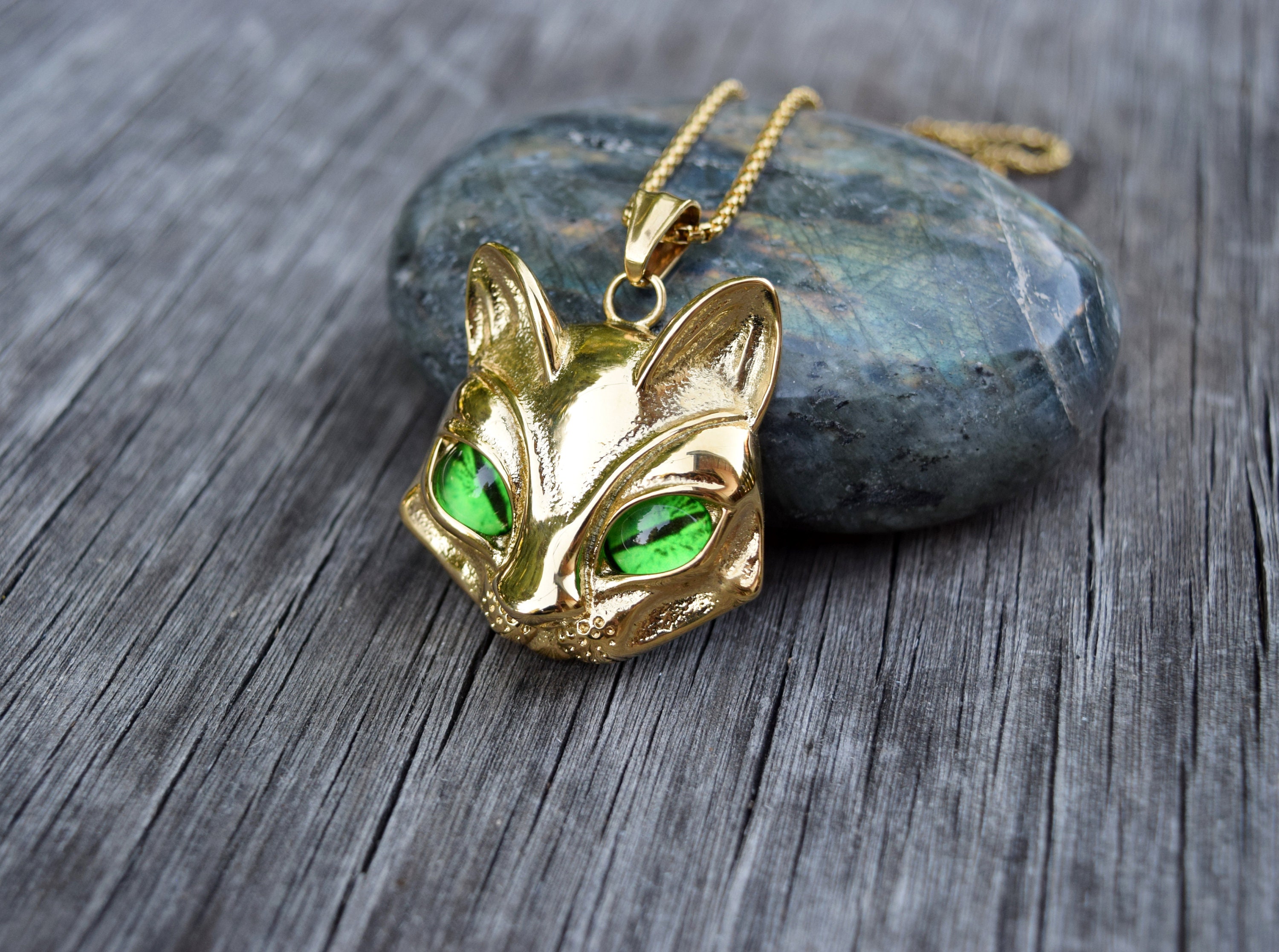 Cat head necklace discount