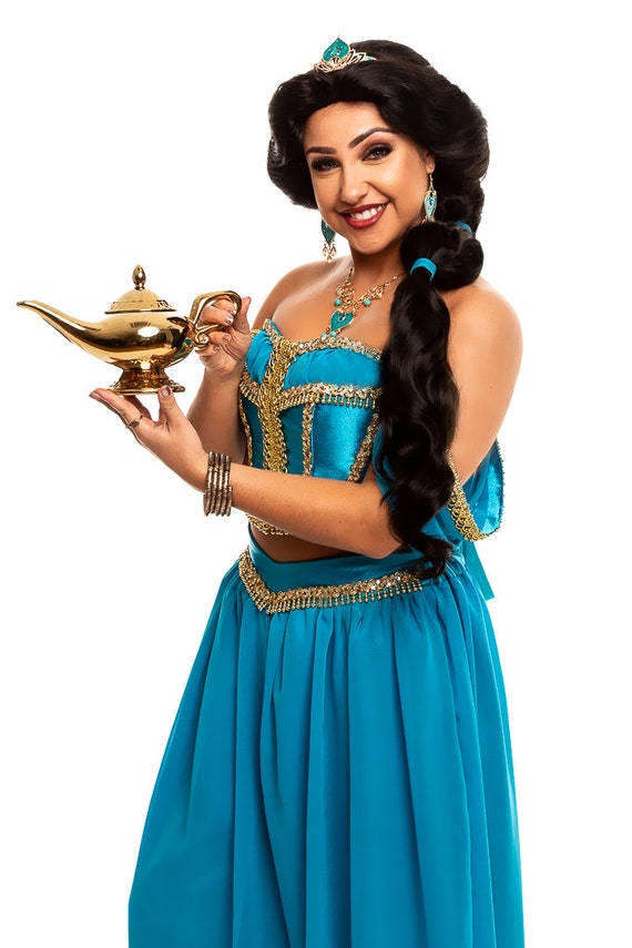 Aladdin Jasmine 2019 Blue Dress Outfit Cospaly Costume Halloween Princess  Dress – ACcosplay