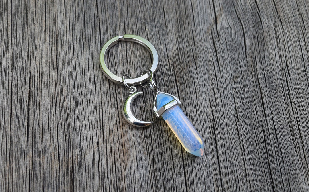 Crystal Moon Keychain, Zodiac Key Ring, Cancer Horoscope Birthday Gift ...