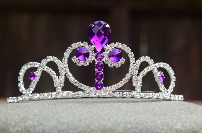 Girl Party Purple Princess Rapunzel Sophie Crystal Costume Crown Head Tiara