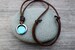 Men's Leather Turquoise Howlite Stone Necklace, Adjustable, Gunmetal O Ring, Gift for Him / Husband / Boyfriend, Mixed Metals w Blue Stone 