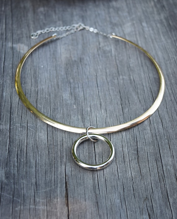 Addison Alien Circle Necklace Addison Zombies Costume Cosplay Heavy Duty Collar Choker Necklace With O Ring Gold and Silver Etsy