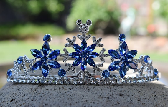 Kuzhi Princess Elsa Crown Tiara and Wand Set Silver Italy