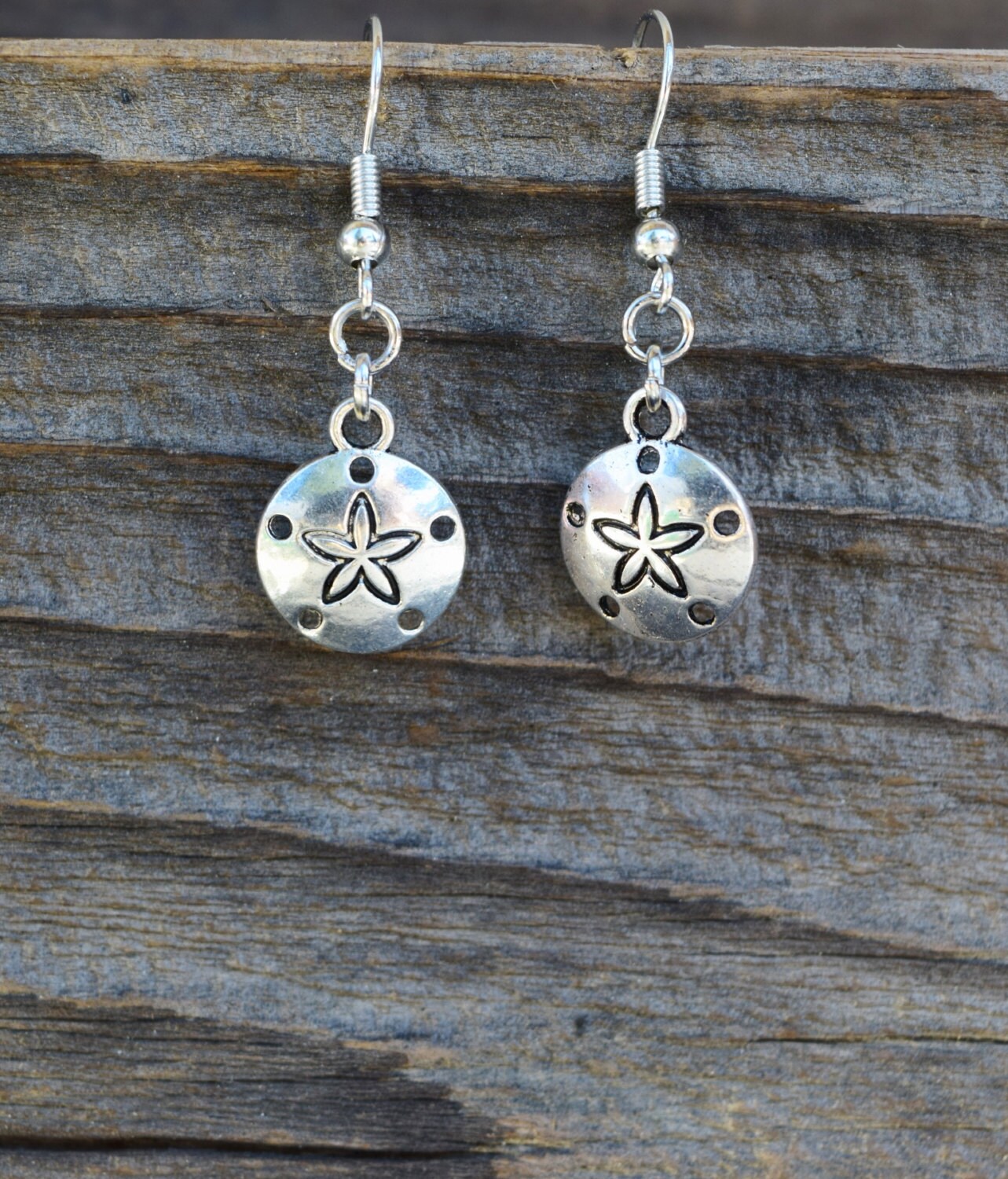 sale-dainty-sand-dollar-earrings-tibetan-silver-sea-star-earrings