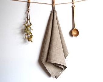 Stonewashed linen tea towel / Kitchen towel / Natural linen / Eco friendly / Handmade linen towel