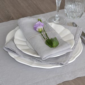 Lot de 2 serviettes / linge serviettes / nuage gris serviette de table / décoration de Table image 4
