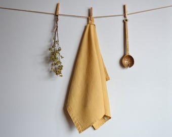 Stonewashed linen tea towel / Kitchen towel / Natural linen / Eco friendly / Handmade linen towel