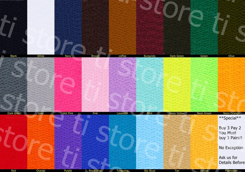 Flat Shoelaces 5/16 Wide Solid Colors Several Lengths For Sneakers and Shoes image 1