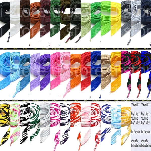 Thick Fat Shoelaces for Sneakers, Boots and Shoes - Chose Your Colors