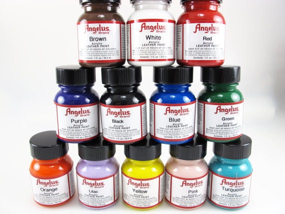 Angelus Acrylic Shoes Boots Handbags Leather Paint/12COLS Set