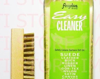 Angelus Easy Cleaner Suede Cleaning Kit Shoe Cleaning Kit 8oz With Brass  Brush 