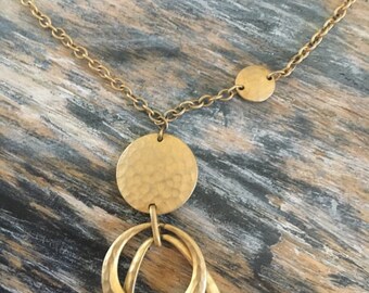 Vintage gold token necklace