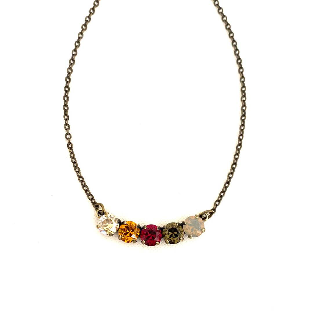 Stylish Apple Crystal Necklace - Red main image 0
