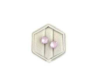 Spring Pink 8mm Crystal Stud Earrings ~ Antique Silver ~ Soft Rose Ignite ~ Pale Pink