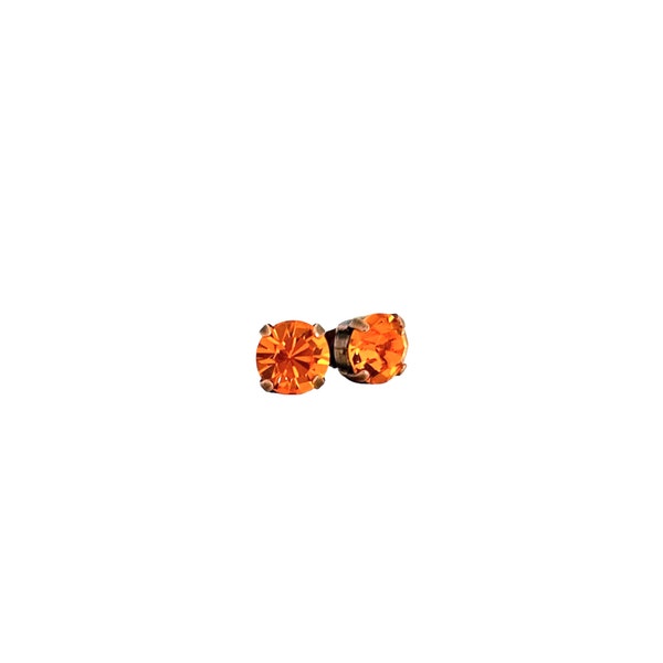 Retro Natural Orange Stone Earrings