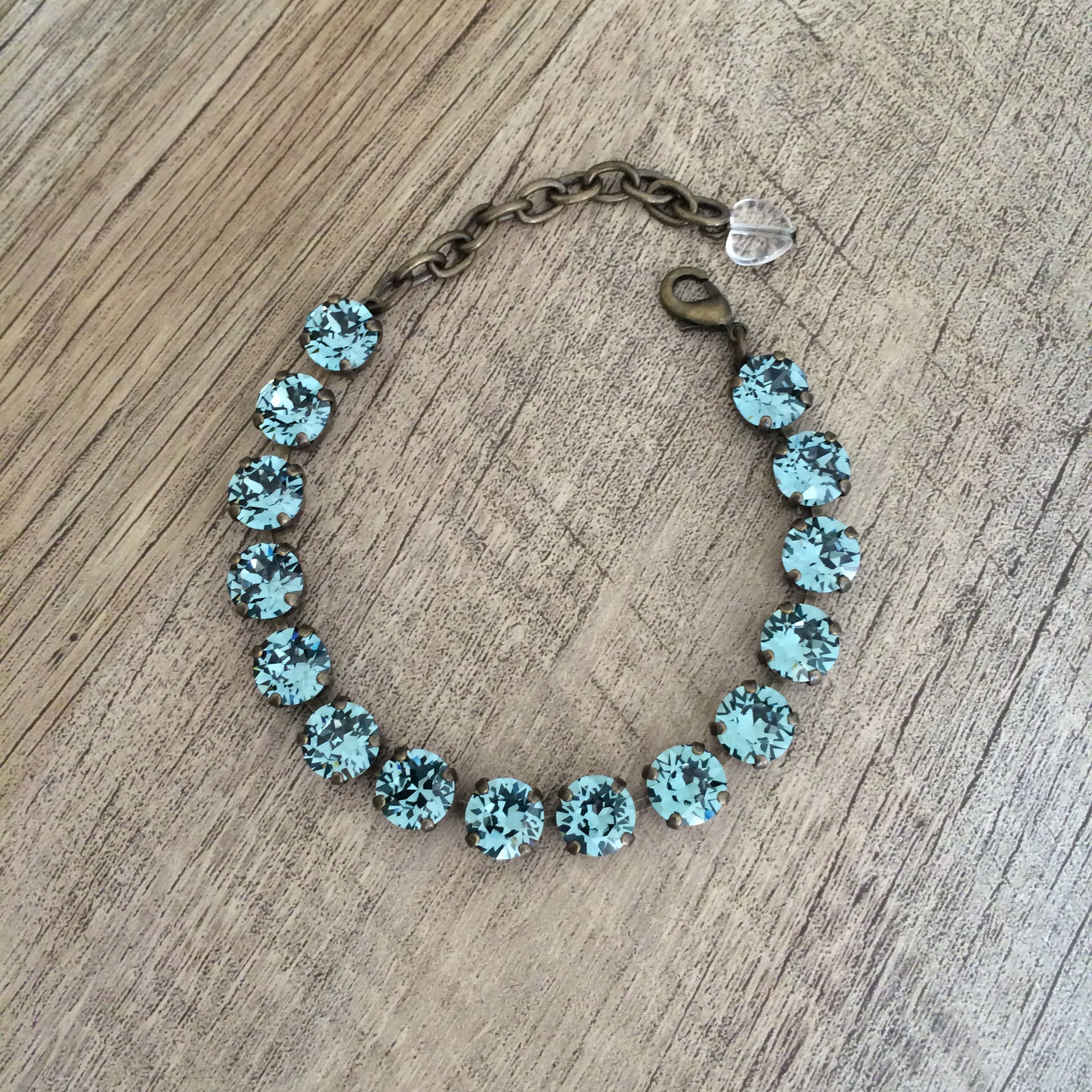 Swarovski Crystal 8mm Bracelet Indian Ocean Blue // Gifts for | Etsy