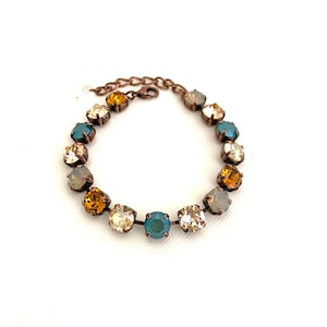 Pulsera de cristal de 8 mm estilo granja otoñal ~ Cobre antiguo ~ Joyas otoñales ~ Joyas otoñales ~ Topacio ~ Ópalo ~ Verde otoñal y más ~ Neutro