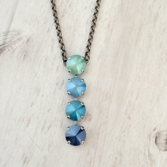 NANA Halo Tower Mothers Birthstone Necklace 3 to 6 Stones Silver or 10k  Gold | eBay