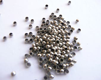 Cuentas de engarce de 2 mm en plata envejecida, cobre envejecido o bronce envejecido - Paquete de 100