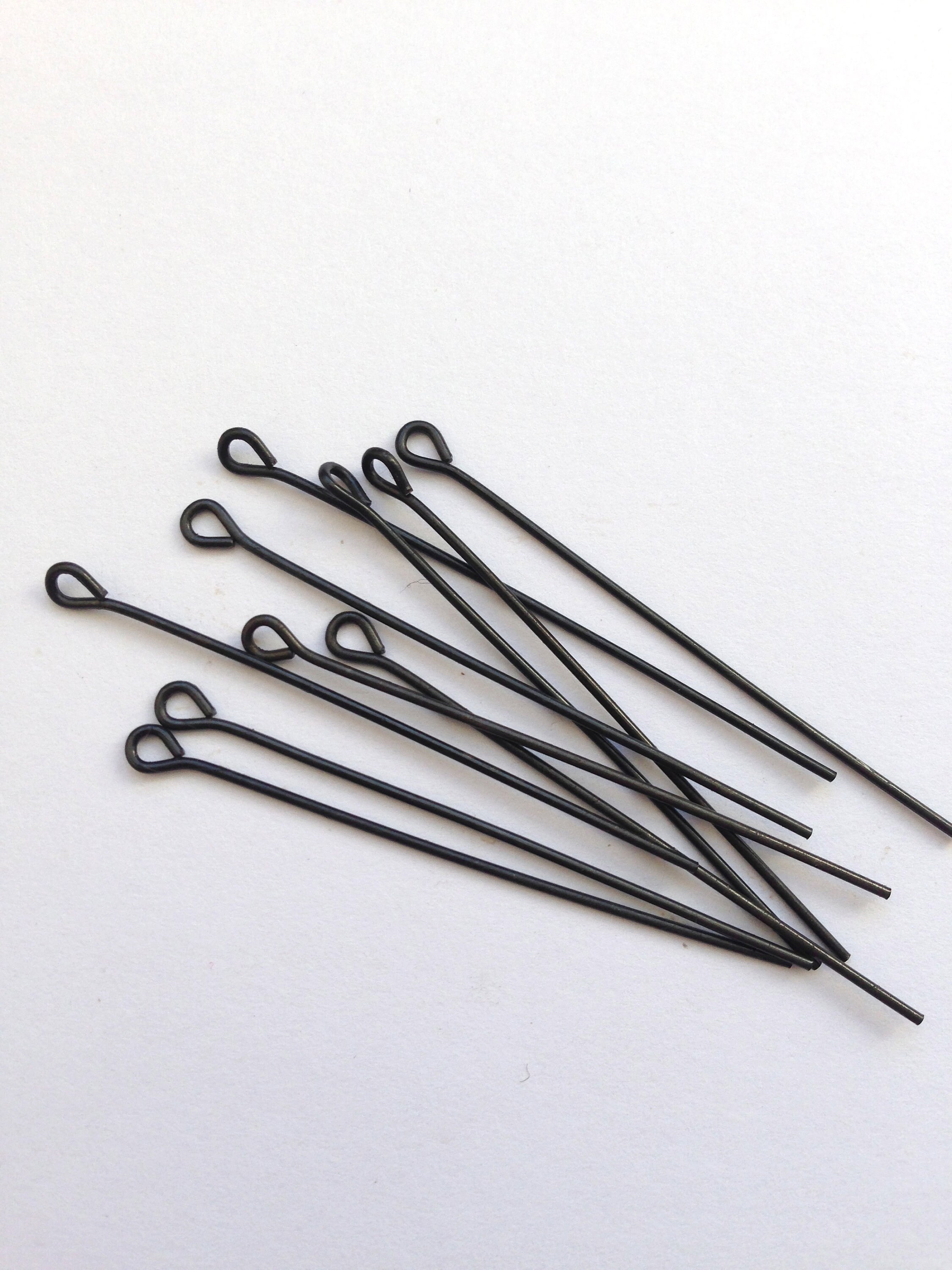 250pc Small Raw Brass Eye Pin 16mm Length, 21ga Wire Eyepins for