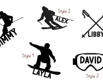 Skiing Vinyl Wall Decal - Extreme Sport Freestyle Jump Sticker, Large Black Decal, Indoor/Outdoor Use
