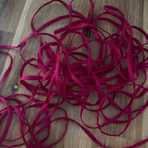 Very Soft Habotai Silk Cord ~ 5mm ~ Fuchsia Pink ~ 50cm ~ Can be cut to quantity purchased