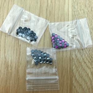 Genuine Swarovski Hot Fix Flat Back Crystals - Size SS10 (2mm) - 24 Crystals - Jet, Black Diamond or Fuchsia