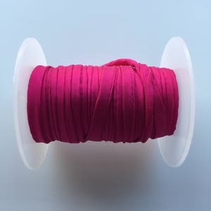 Very Soft Habotai Silk Cord ~ 5mm ~ Fuchsia Pink ~ 50cm ~ Can be cut to quantity purchased