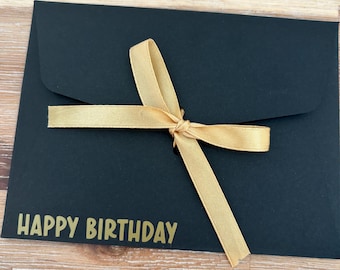 Plain Envelope with Ribbon | Personalised with Name & celebration | Birthday Money | 15 x 11.5cm