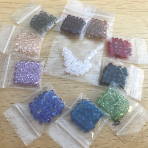 Genuine Swarovski Crystal 4mm Bicone Beads - Lots of Colours to choose from - 24 beads