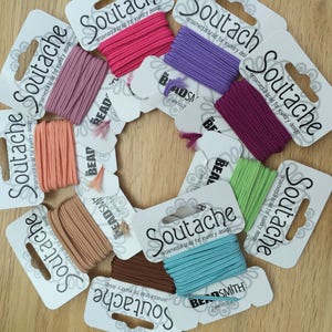 Stringing Materials ~ Beadsmith Soutache Ornamental Braid ~ 3 Yard Card - Lots of Colours
