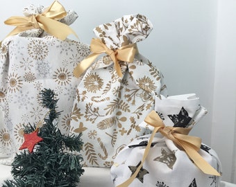 Emballage cadeau Noël Réutilisable en tissu épais