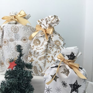 Emballage cadeau Noël Réutilisable en tissu épais image 1
