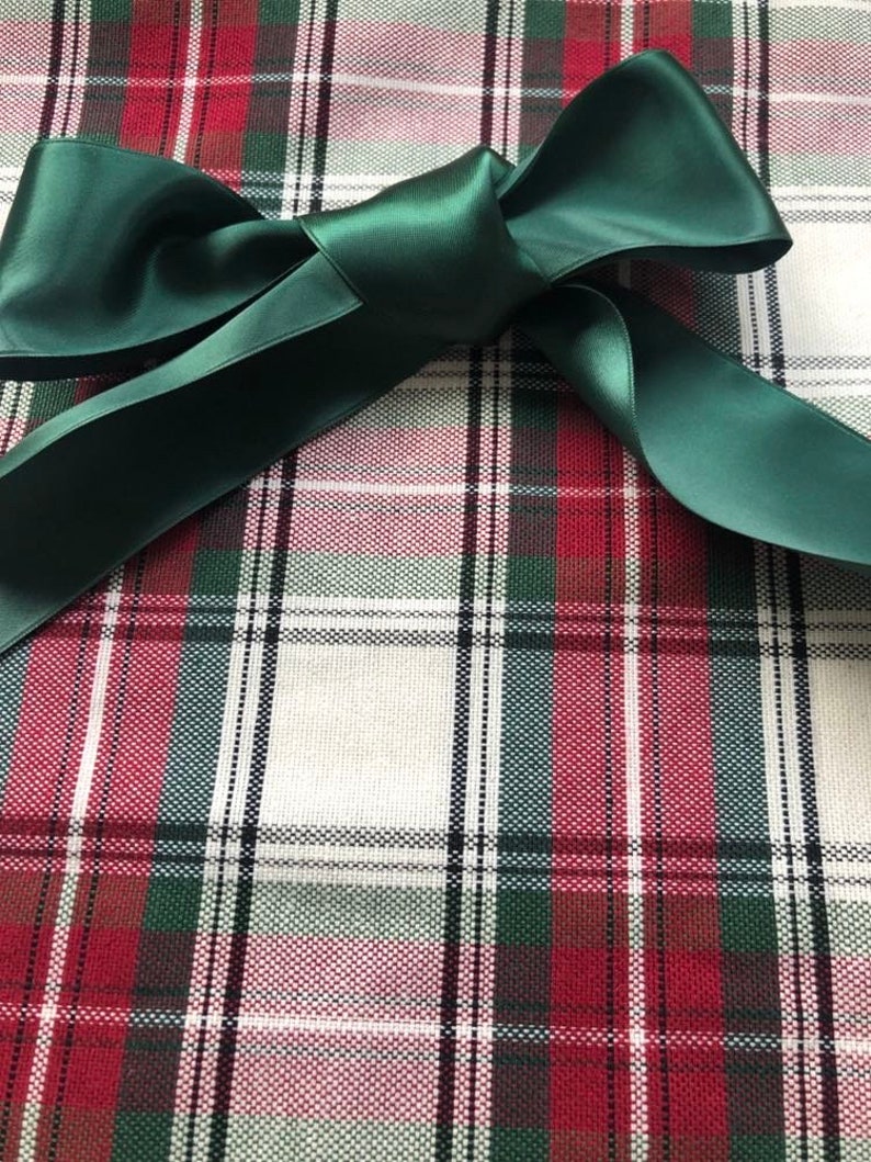 Emballage cadeau Noël Réutilisable en tissu épais Écossais