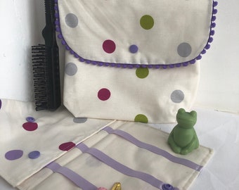 Trousse de toilette fille à pois