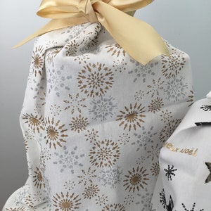 Emballage cadeau Noël Réutilisable en tissu épais Feux artifices