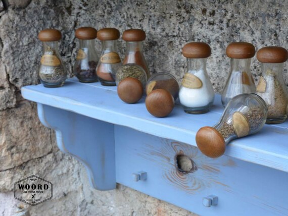 Regal Aus Holz Regal Wand Aufhanger Shabby Schick Handpainted Etsy
