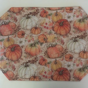 Autumn/Fall/Thanksgiving/Reversible Placemats/Pumpkins/Set of 4/Set Of 6