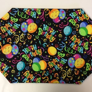 Single/Placemat/Reversible/Happy Birthday/Sprinkles