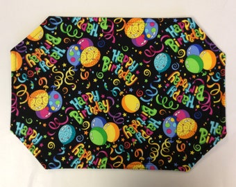 Happy Birthday/Placemats/Reversible/Sprinkles/Set Of 4 Or 6