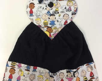 Hanging Hand Towel/Oven Towel/Refrigerator Towel/Peanuts Characters/Snoopy/Buttoned Handle