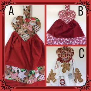 Christmas Hanging Oven/ Refrigerator Towel/ Buttoned Handle