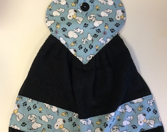 Hanging Hand Towel/Oven Towel/Refrigerator Towel/Buttoned Handle/Cartoon Beagle
