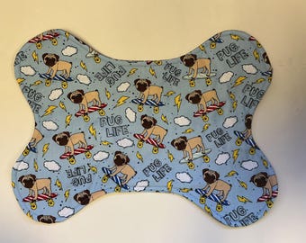 Dog Bone/Petmat/Placemat/Reversible/Pug Life