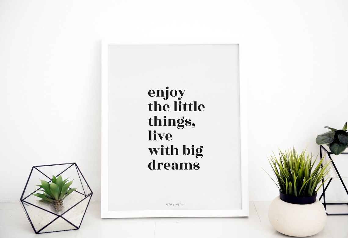 Quotes Geniet van kleine dingen Print - Etsy Nederland