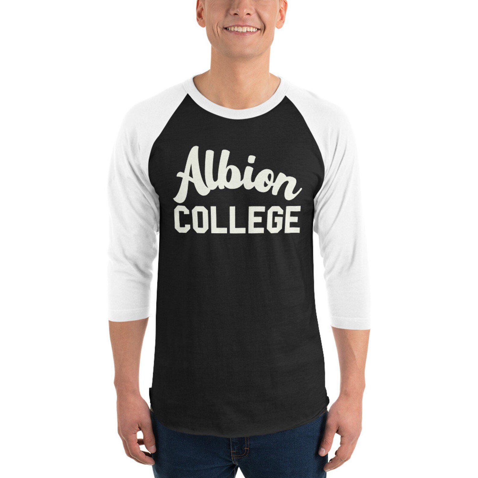 Albion College Baseball Tee 3/4 Sleeve Raglan Shirt up to Etsy