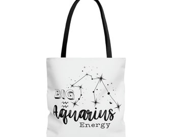 Big Aquarius Energy AOP Tote Bag